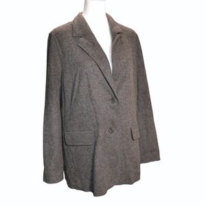 Talbots Woman's Gray Wool Blend Blazer Jacket Size 18W Classic Career Style Plus
